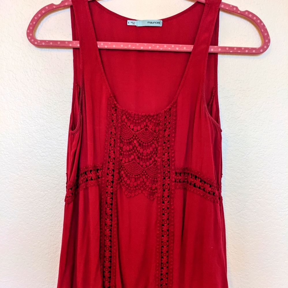 Crochet-detailed Magenta Tanktop, S